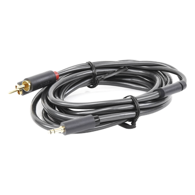 Cable Adaptador de 3.5mm Macho a 2 RCA Macho / 3 Metros (9.84 Pies) / Color Gris / Blindaje Múltiple / ABS / Alta Calidad