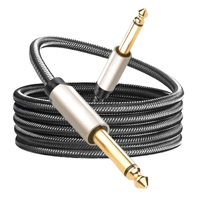 Cable Instrumento UGREEN 40815 | Mono TS 6.35mm (1/4") M-M | 10m | Cobre | Triple Blindaje | Oro 24K | Nylon Trenzado | Guitarra / Bajo / Teclado / Amplificador | SKU 40815