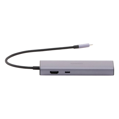 HUB USB-C (Docking Revodok) 6 en 1 | 3 Puertos USB-A 3.0 (5 Gbps) | USB-C PD 100W | HDMI 4K@30Hz | Entrada 1 RJ45 (Gigabit Ethernet) | Chip de Última Generación | Potente Disipación de Calor |  Caja de Aluminio.