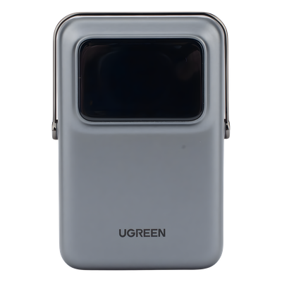 Power Bank Serie UNO Inalambrico | 10000mAh | 7.5W/20W  |  Con Emojis de Estado | Carga Rápida USB-C Bidireccional  | Pantalla TFT  Inteligente | Con Holder | Color Grey.
