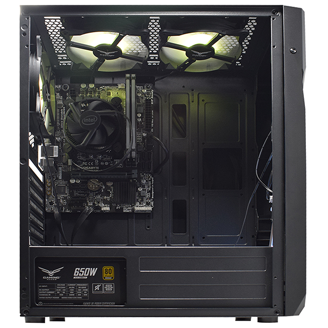 Gabinete Gamer Full ATX, ZION, RGB, Cristal Templado, con 2 Ventiladores