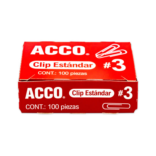Clip ACCO Estándar no. 3 - caja con 100 piezas
