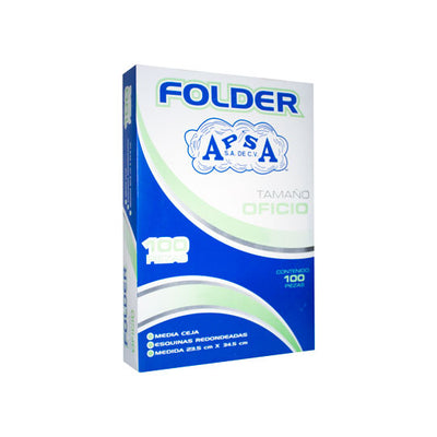Folder APSA suaje lateral y suerior para broche color crema tamaño oficio