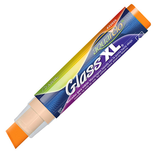 Marcador para vidrio Aquarelo Glass XL punta cincel 16 mm color naranja blíster
