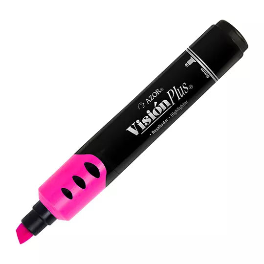 Resaltador de texto Vision Plus punta cincel 6 mm color rosa caja con 12 pzas