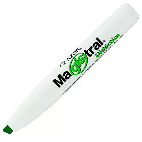 Marcador Magistral Didáctico punta cincel 6 mm color verde blíster con 1 pieza