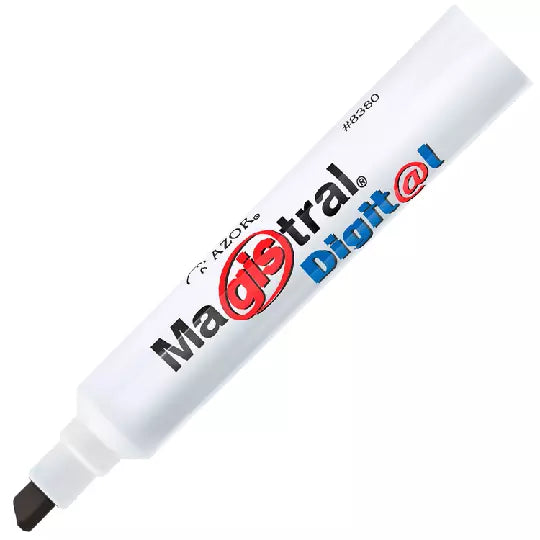 Marcador Magistral Digital punta cincel6 mm color negro caja con 12 piezas