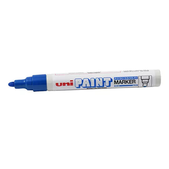 Marcador permanente UniPaint punta balacolor azul caja con 12 pzas
