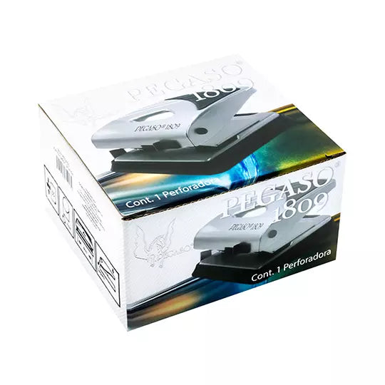 Perforadora metálica Pegaso 1809 de 2 orificios perfora hasta 25 hojas