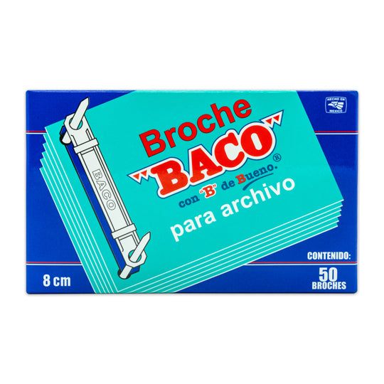 Broche BACO 8 cm clásico - caja con 50 broches