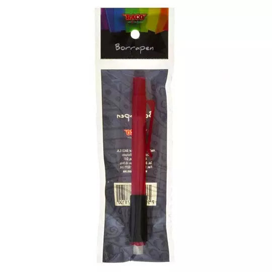 Goma retráctil tipo pluma BACO blíster con 1 pieza