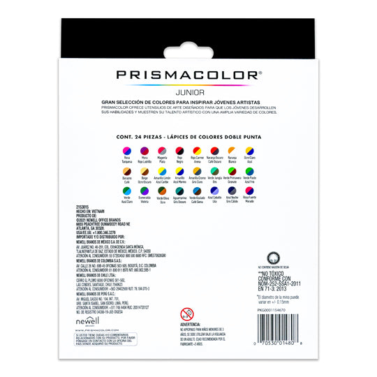 Colores PRISMACOLOR junior doble punta 24 piezas
