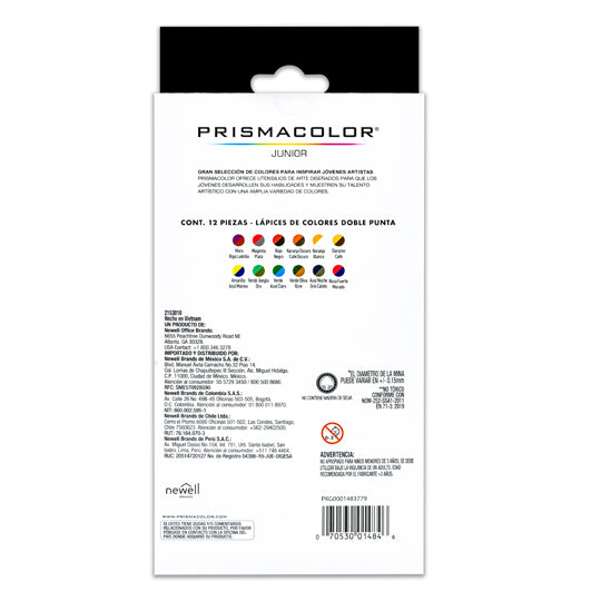 Colores PRISMACOLOR junior doble punta 12 piezas