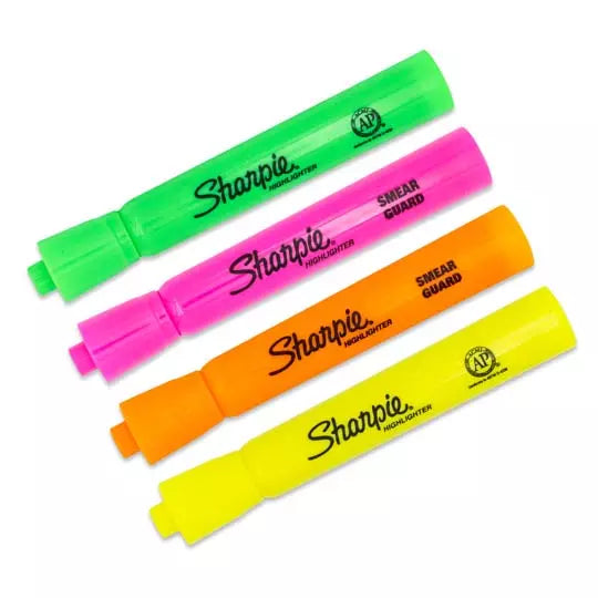 Resaltador Sharpie tank punta cincel 4 colores fluorecentes