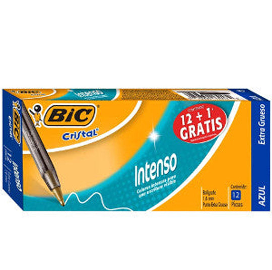 Bolígrafo Cristal BIC Azul Punto Extra Grueso