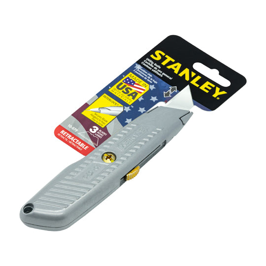 Cutter alma metálica retráctil 5-7/8"  STANLEY mango retráctil color gris - 1 pieza