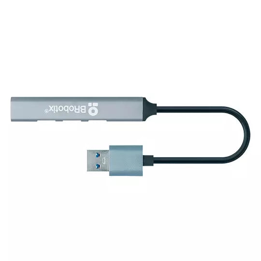 Hub USB V3.0 4 Puertos, Conexión Tipo A,Plata BROBOTIX