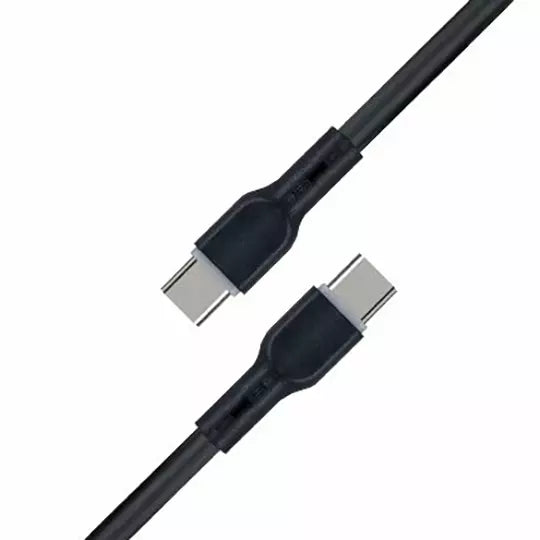 Cable Carga Rápida USB V3.0 Tipo C A USB Tipo C Negro 1 Metro BROBOTIX