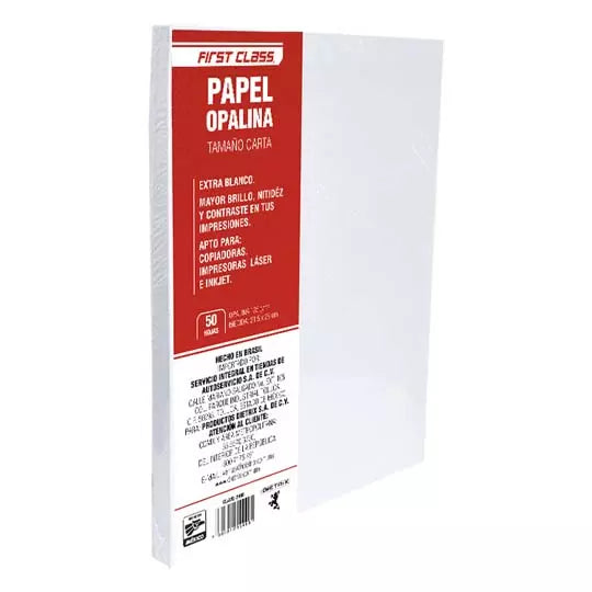 PAPEL OPALINA DIETRIX 50 HOJAS TAMAÑO CARTA 125 GR