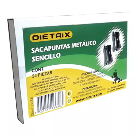Sacapuntas metálico sencillo Dietrix 24piezas