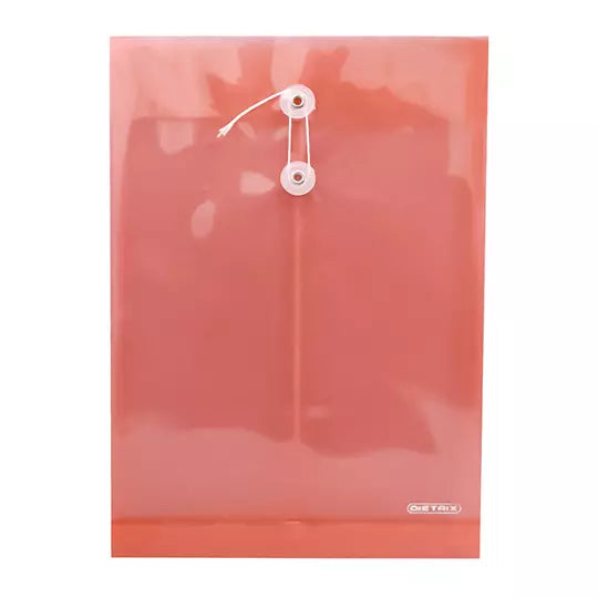 Sobre de plástico con hilo DIETRIX tamaño oficio, colores surtidos 1 Pza