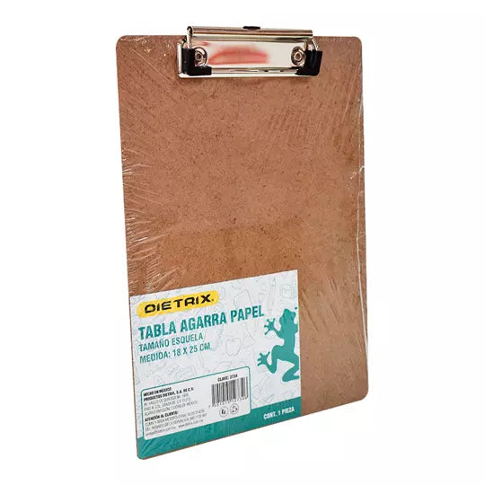 Tabla de madera Dietrix agarra papel esquela broche palanca metálica