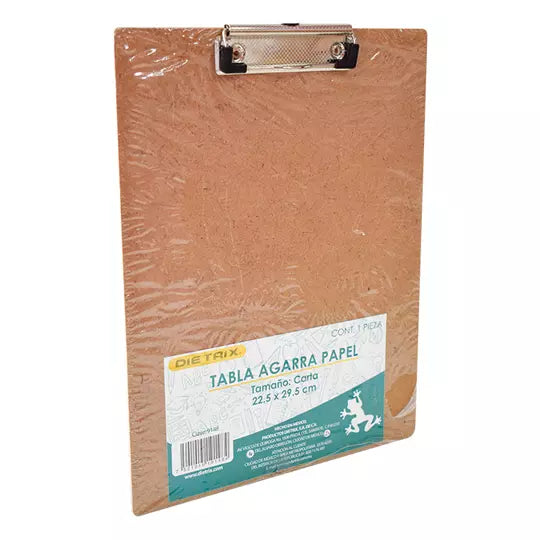 Tabla de madera Dietrix agarra papel carta broche palanca metálica