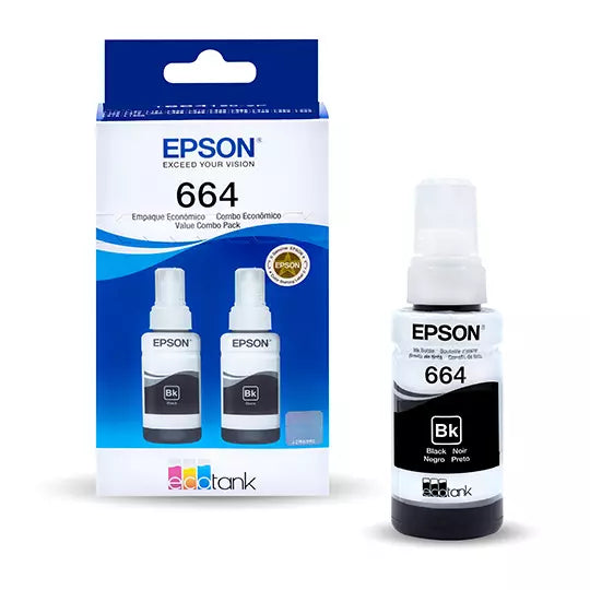 Kit tintas negras Epson T664 2 pzas