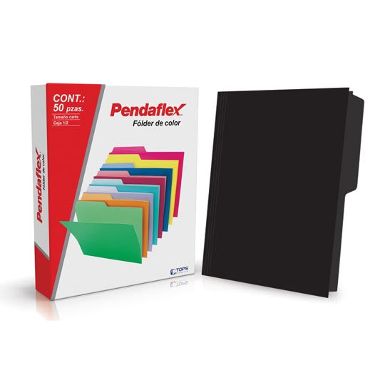 Folder PENDAFLEX broche de 8cm color negro tamaño carta - caja con 50 piezas