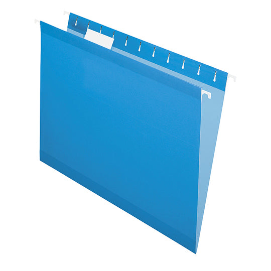 Folder colgante PENDAFLEX con jinetes de plástico color azul tamaño carta