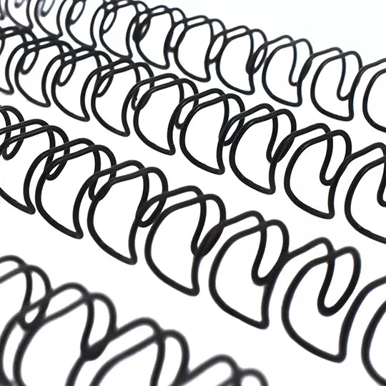 Arillo metálico twin loop, color negro, de 1/4 pulgadas, caja con 100 piezas