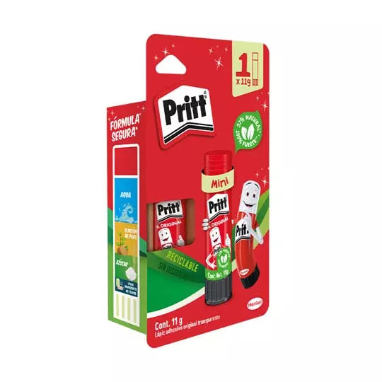 Lápiz adhesivo Pritt en barra de 11 grsblíster con 1 pieza