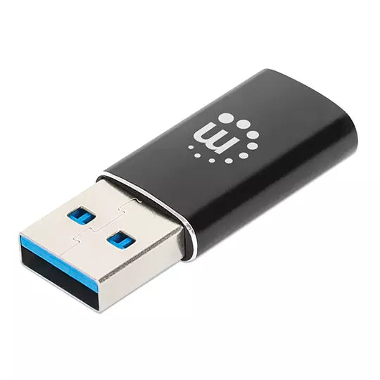 Convertidor Manhattan USB-A Macho 1x-C 5 Gbit/s Negro
