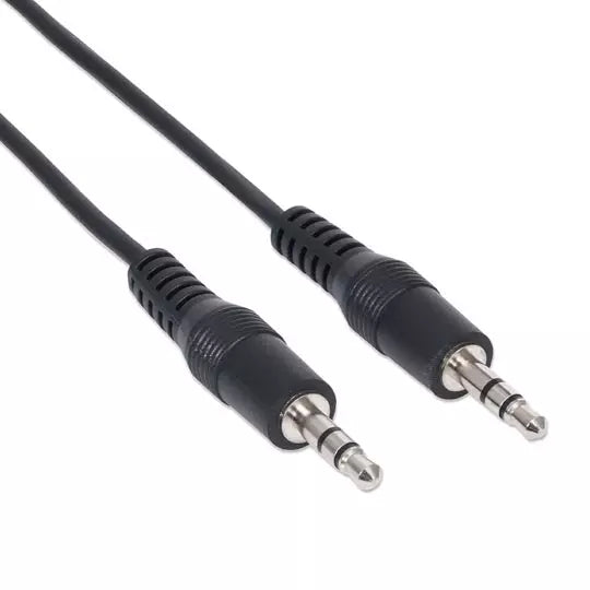 Cable Audio Estéreo 3.5mm, M-M 1.8M Negro, Extremo Secundario: 1 Mini-phone Stereo Audio, Male, 28 AWG, Negro