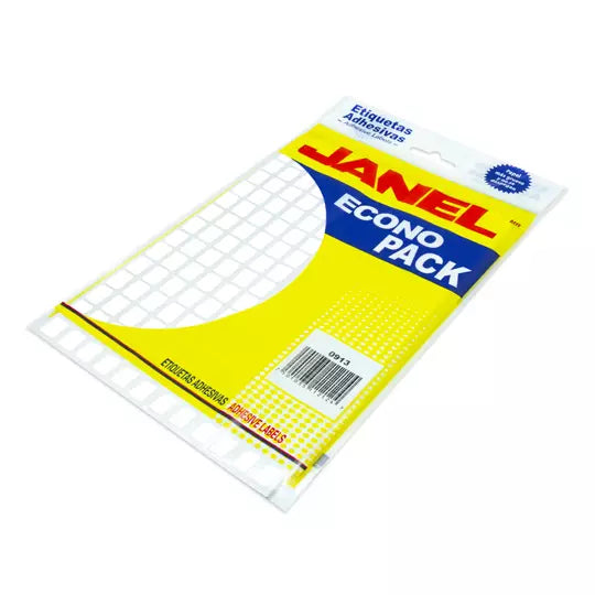 Etiqueta blanca JANEL econo pack No. 1 con 2160 etiquetas de 9 x13mm