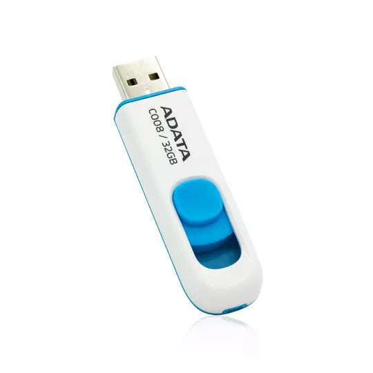 Memoria Flash Adata C008, 32gb, USB 2.0, Color Blanco/Azul