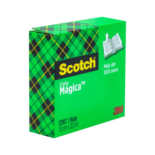 Cinta Magica Scotch Transparente de 19mm x 32.9m - 1 pieza