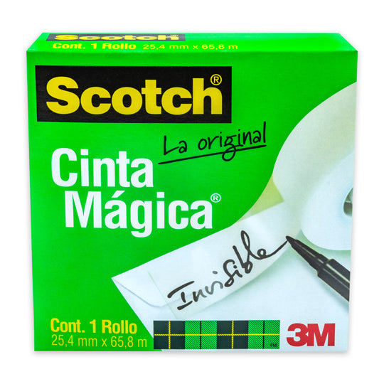 Cinta Magica Scotch Transparente de 25.4mm x 65.8m - 1 pieza