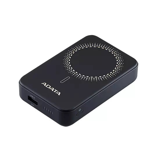 Power Bank ADATA R100 PR100-12BK | 10,000 mAh | Carga Inalámbrica Magnética MagSafe/Qi2 | QC/PD 20W | 3 Dispositivos Simultáneos | Soporte Plegable | Pass-Through | Negro | SKU PR100-12BK