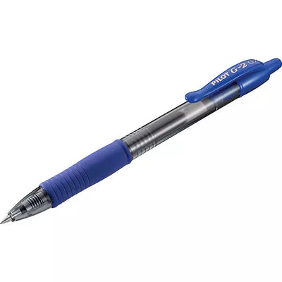 Bolígrafo fino retráctil G2-7 Pilot tinta gel color azul blíster con 2 piezas