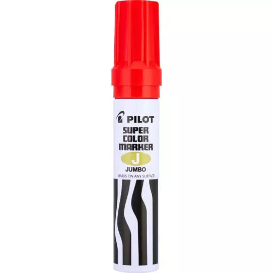 Marcador permanente Jumbo Pilot punta cincel hasta 12.5 mm, rojo, blister 1 pza