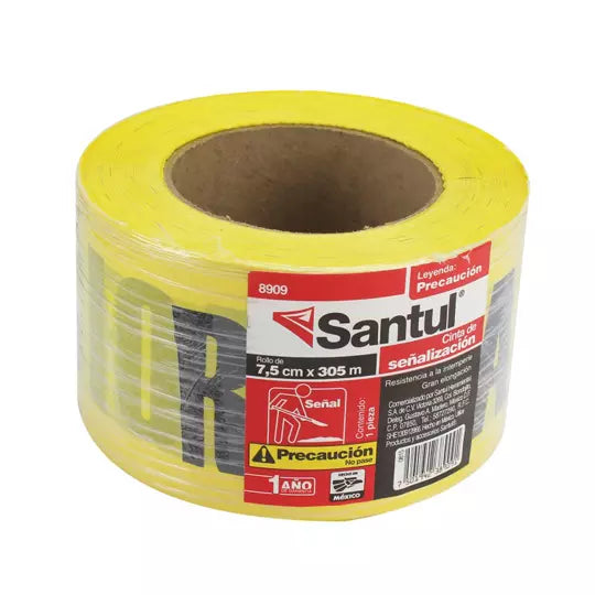 Cinta de señalización SANTUL 303 m precaución color amarillo.