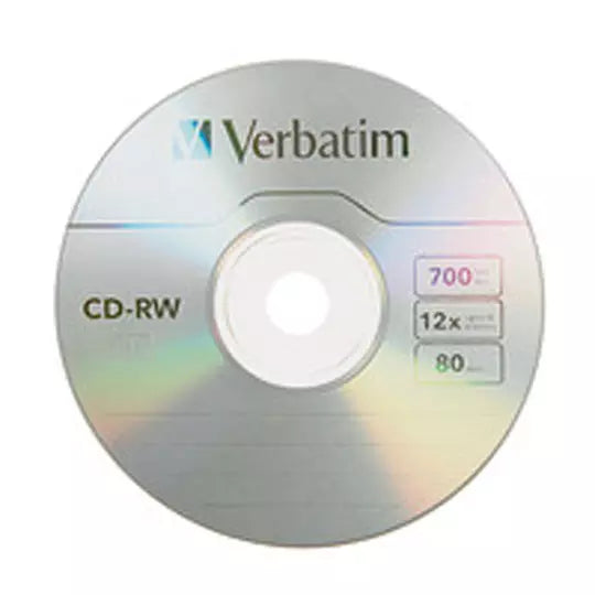 Disco Verbatim CD-RW 12X de alta velocidad 700MB 80 min 25 pzas