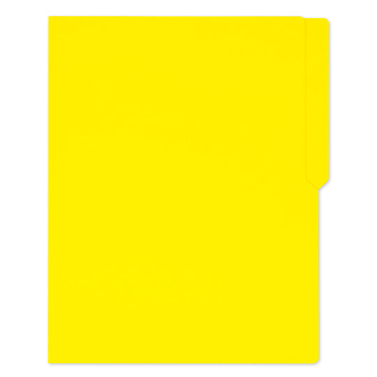 Folder APSA color amarillo intenso suaje lateral y superior para broche tamaño carta