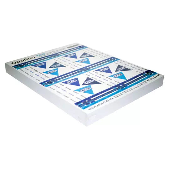 Papel opalina blanca 90% blancura APSA tamaño carta 200 gramos paquete con 100 p