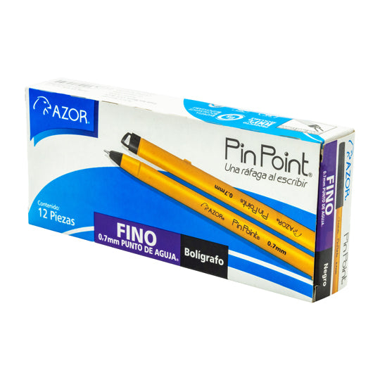 Bolígrafo Pin Point Punto Fino 0.7 mm, Negro - Caja con 12 pzas