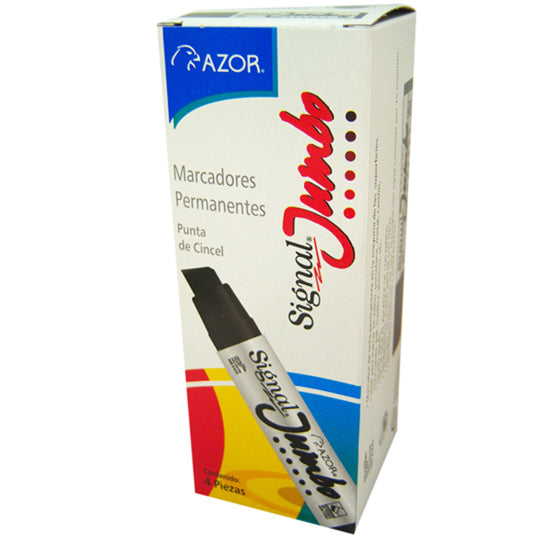 Marcador permanente Signal Jumbo AZOR negro - caja con 4 piezas