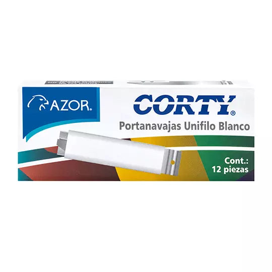 Porta navajas unifilo Corty 3112 caja con 12 pzas