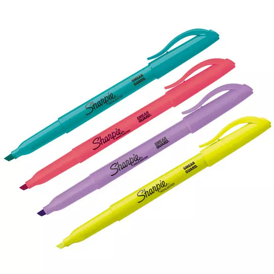 Resaltador Sharpie Pocket colores fluorecentes caja con 4 piezas