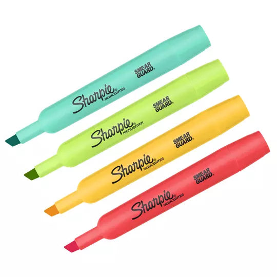 Resaltador Sharpie Tank caja con 4 piezas colores fluorescentes surtidos
